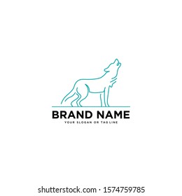 wolf logo vector template white background