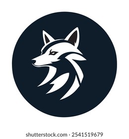 A wolf logo within a blue color shape . And it looks very attractive.