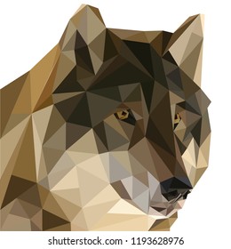Wolf low poly, geometric animal vector
