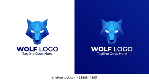 Diseño del logotipo Wolf Low Poly. Diseño poligonal. Diseño Geométrico. Logotipo moderno