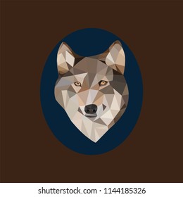 Wolf low poly. Vecor Illustration.