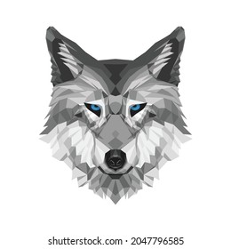 wolf lowpoly face vector illustration design