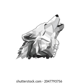 wolf lowpoly side head vector illustration design good for t-shirt design