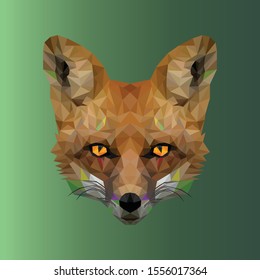 Wolf lowpoly vector green background