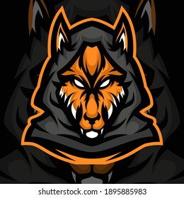 wolf  maccot logoesport premium vector