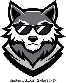 Wolf Majestic Head Logo style vector art illustration eps 