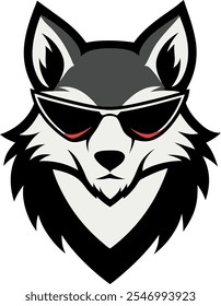 Wolf Majestic Head Logo style vector art illustration eps 