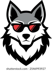 Wolf Majestic Head Logo style vector art illustration eps 