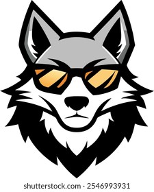 Wolf Majestic Head Logo style vector art illustration eps 