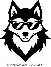 Wolf Majestic Head Logo style vector art illustration eps 