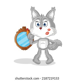 the wolf make up mascot. cartoon vector
