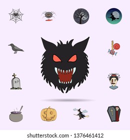 wolf man colored icon. Halloween icons universal set for web and mobile