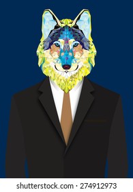 Wolf  man geometric style
