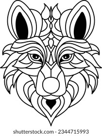 Wolf Mandala Coloring Page Enchanting Wolf Mandala: Unleash Your Creativity Through Coloring svg