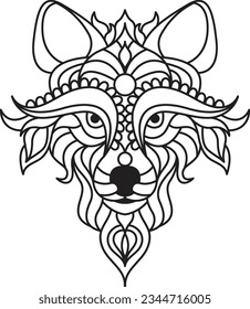 Wolf Mandala Coloring Page Enchanting Wolf Mandala: Unleash Your Creativity Through Coloring svg