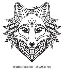 wolf Mandala Coloring Pages Wolf head stylized, 
