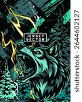 WOLF MASCOT BACKGROUND FOR FULL SUBLIMATION JERSEY