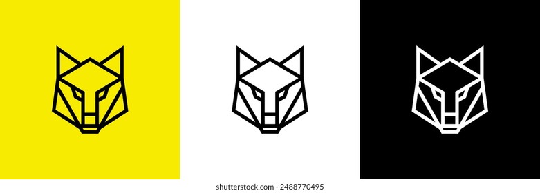 diseño de la mascota lobo de la cabeza de lobo ártico. Cabeza de lobo de Vector como elemento de diseño