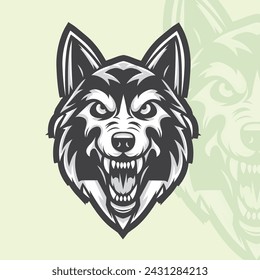 Wolf Mascot Design of the Head of Wolf. Vector Wolf's Head as A Design 
