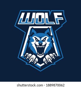 Wolf mascot design for sport or e-sport team