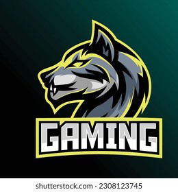 Wolf Mascot esport gaming logo vector design illustration abstract