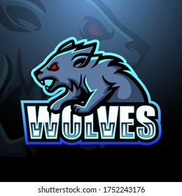 Wolf mascot esport logo design
