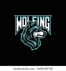 wolf mascot esport logo for sports club