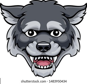 A wolf mascot friendly cute happy animal cartoon character