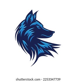 Wolf Mascot Logo Concept Vector Illustration Cartoon. Suitable For Logo, Wallpaper, Banner, Background, Card, Book Illustration, T-Shirt Design, Sticker, Cover, etc