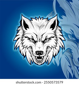 Logotipo do mascote do lobo para e esporte e equipe de esporte ou negócio, marca. Com estilo moderno. Ilustração vetorial adequada para camiseta e impressão