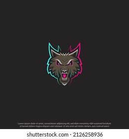 Wolf mascot logo design good use for symbol identyti emblem team club gaming esport and more