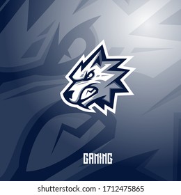 Wolf mascot logo design with modern illustration concept style for badge, emblem and t shirt printing. Angry wolf illustration for sport and e-sport team.