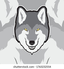 Wolf Mascot Logo design template for sport