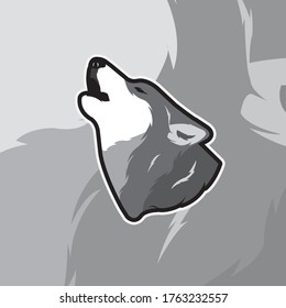 Wolf Mascot Logo design template for sport