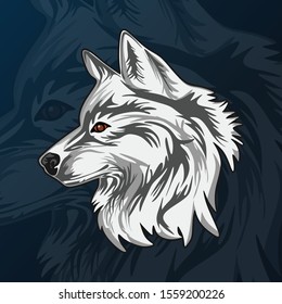 wolf mascot logo design vector