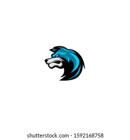 wolf mascot logo design vector
