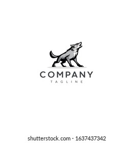 Wolf mascot logo design vector gray