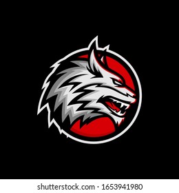 wolf mascot logo design vector with modern illustration concept style for badge, emblem and tshirt printing. angry wolf illustration for sport team.