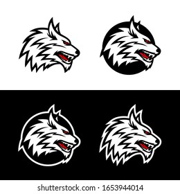 wolf mascot logo design vector with modern illustration concept style for badge, emblem and tshirt printing. angry wolf illustration for sport team.