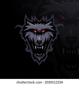 Wolf mascot logo design vector with modern illustration concept style for badge, emblem and t shirt printing. Angry wolf illustration for gaming, sport and team