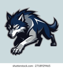 Vector de diseño de logotipo de mascota de lobo