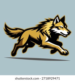 Vector de diseño de logotipo de mascota de lobo