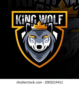 Wolf mascot logo esport templates design