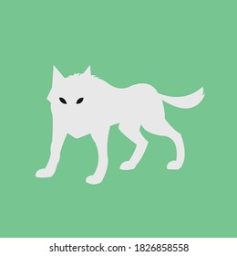 Wolf-Mascot-Logo im Flachstil