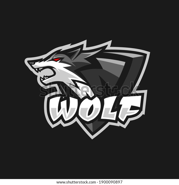 Wolf Mascot Logo Gaming Template Stock Vector (Royalty Free) 1900090897 ...