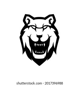 Versión de silueta del logotipo de la mascota Wolf