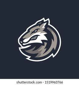 wolf mascot logo. wolf logo simple illustration.