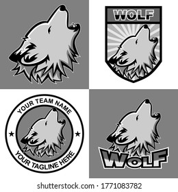 Wolf mascot logo sport design