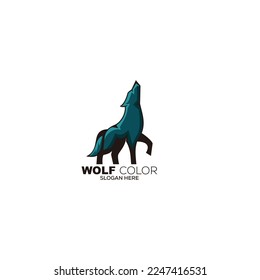 wolf mascot logo template illustration 