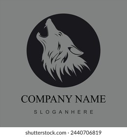 Wolf mascot modern logo design vector template